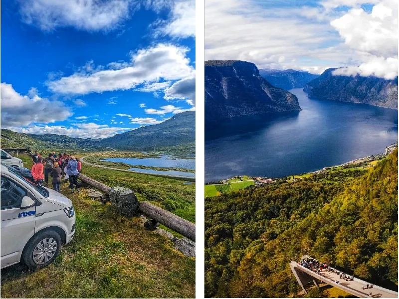 Our Altervan crew at another epic stop above a Norwegian fjord.