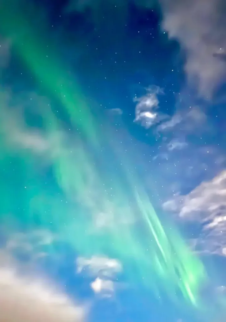 Northern lights above Reykjavik