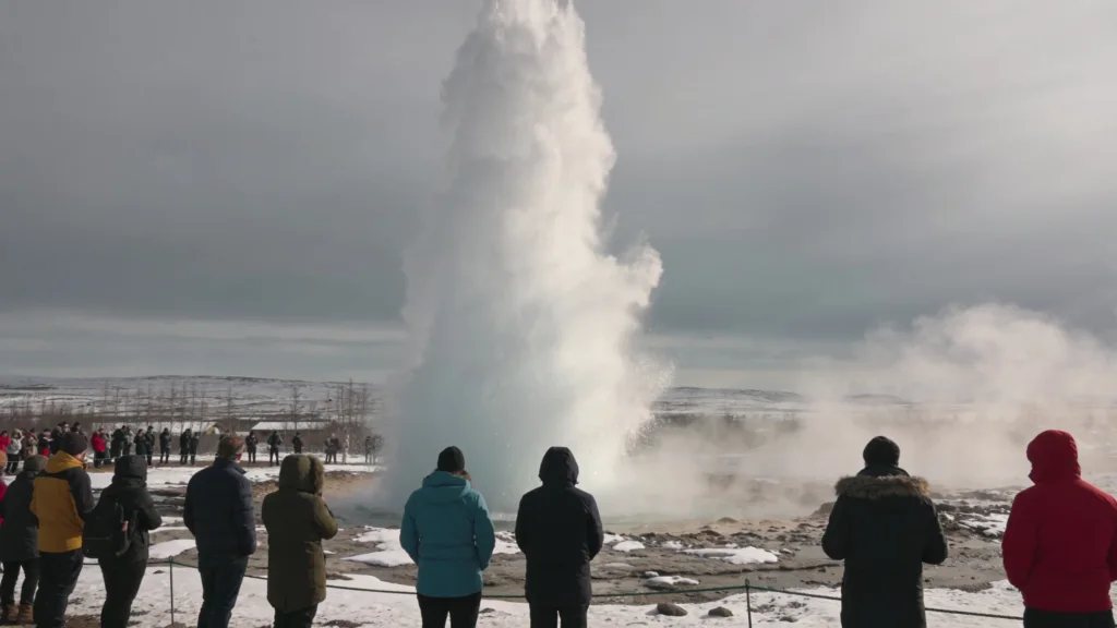 Strokkur erupting at Geysir