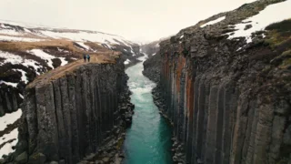 The basalt columns of Studlagil canyon